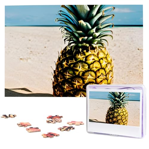 1000 Teile Puzzle – Meer Strand Ananas Puzzles für Erwachsene Herausforderndes Puzzle Personalisiertes Bild Puzzle Holzpuzzle 74,9 x 50 cm von Dwrepo