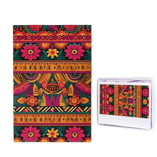 1000 Teile Puzzle – Mexikanische Volkskunst, Boho-Puzzles für Erwachsene, herausforderndes Puzzle, personalisiertes Bildpuzzle, Holzpuzzle, 74,9 x 50 cm von Dwrepo