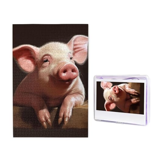 1000 Teile Puzzle – Närrische niedliche Tierpuzzles für Erwachsene, herausforderndes Puzzle, personalisiertes Bild, Holzpuzzle, 74,9 x 50 cm von Dwrepo