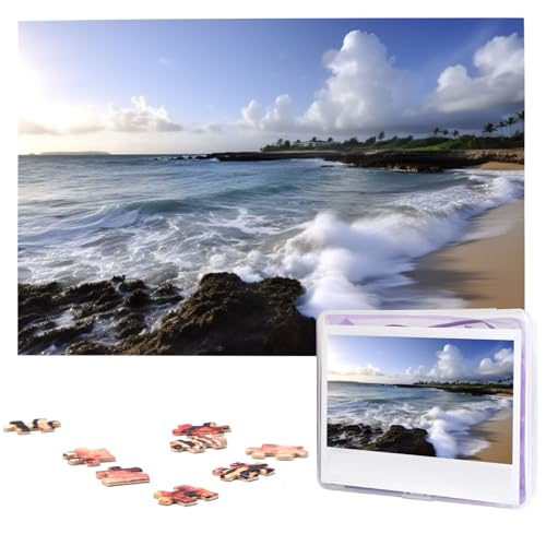 1000 Teile Puzzle – Puerto Rico – Strandpuzzles für Erwachsene, herausforderndes Puzzle, personalisiertes Bildpuzzle, Holzpuzzle, 74,9 x 50 cm von Dwrepo