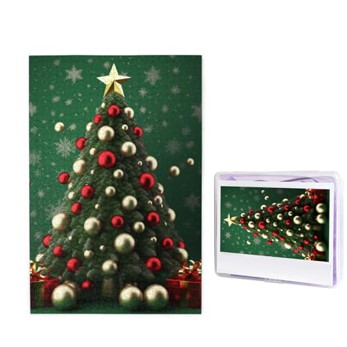 1000 Teile Puzzle – Runde Kugel Weihnachtsbaum Puzzles für Erwachsene, herausforderndes Puzzle, personalisiertes Bild, Puzzle, Holzpuzzle, 74,9 x 50 cm von Dwrepo