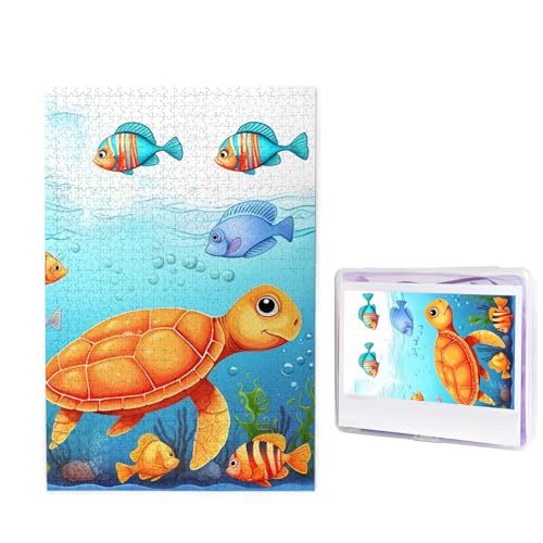 1000 Teile Puzzle – Schildkröten- und Fisch-Puzzles für Erwachsene, herausforderndes Puzzle, personalisiertes Bildpuzzle, Holzpuzzle, 74,9 x 50 cm von Dwrepo