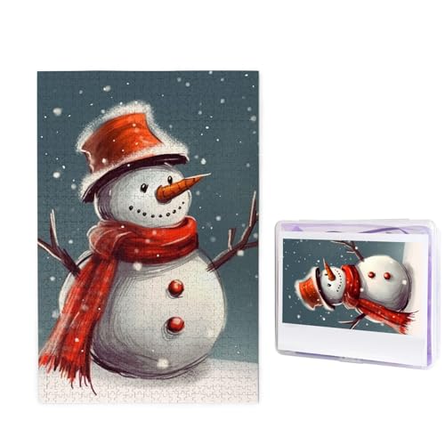 1000 Teile Puzzle – Schneemann-Puzzles für Erwachsene, herausforderndes Puzzle, personalisiertes Bildpuzzle, Holzpuzzle, 74,9 x 50 cm von Dwrepo