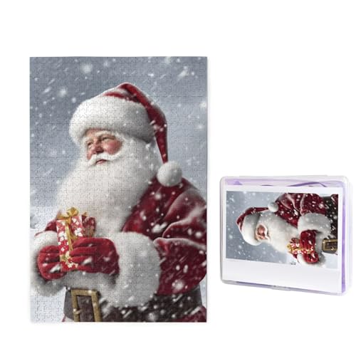 1000 Teile Puzzle – Weihnachtsmann-Schneesekraut-Puzzles für Erwachsene, herausforderndes Puzzle, personalisiertes Bild, Puzzle, Holzpuzzle, 74,9 x 50 cm von Dwrepo