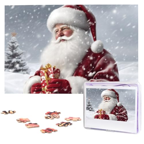 1000 Teile Puzzle – Weihnachtsmann-Schneesekraut-Puzzles für Erwachsene, herausforderndes Puzzle, personalisiertes Bild, Puzzle, Holzpuzzle, 74,9 x 50 cm von Dwrepo