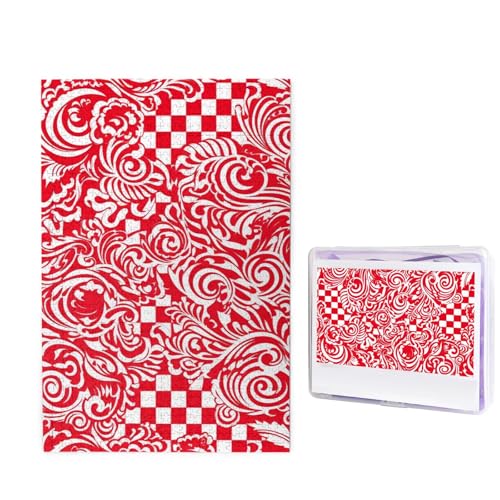 1000 Teile Puzzle – rot-weiße Puzzles für Erwachsene, herausforderndes Puzzle, personalisiertes Bildpuzzle, Holzpuzzle, 74,9 x 50 cm von Dwrepo