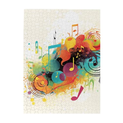 500 Teile Puzzle – Abstrakte Musik-Themenpuzzles für Erwachsene, herausforderndes Puzzle, personalisiertes Bild, Puzzle, Holzpuzzle, 51,8 x 38,1 cm von Dwrepo