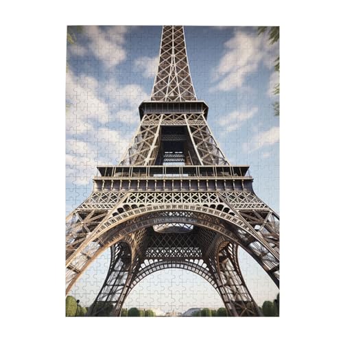 500 Teile Puzzle – Eiffelturm Französisches Paris-Denkmalpuzzle für Erwachsene, anspruchsvolles Puzzle, personalisiertes Bild, Puzzle, Holzpuzzle, 51,8 x 38,1 cm von Dwrepo