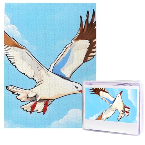 500 Teile Puzzle – Fliegende Möwen Puzzles für Erwachsene, herausforderndes Puzzle, personalisiertes Bild, Puzzle, Holzpuzzle, 51,8 x 38,1 cm von Dwrepo