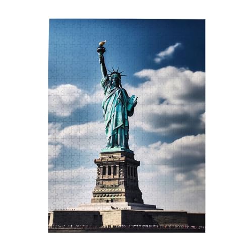 500 Teile Puzzle – Freiheitsstatue Puzzles für Erwachsene, herausforderndes Puzzle, personalisiertes Bild, Puzzle, Holzpuzzle, 51,8 x 38,1 cm von Dwrepo