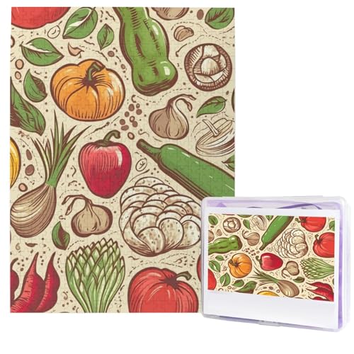 500 Teile Puzzle – Gemüse Obst Puzzles für Erwachsene, herausforderndes Puzzle, personalisiertes Bild, Puzzle, Holzpuzzle, 51,8 x 38,1 cm von Dwrepo