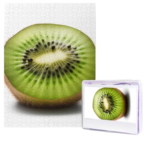 500 Teile Puzzle – Grüne Kiwi-Puzzles für Erwachsene, herausforderndes Puzzle, personalisiertes Bildpuzzle, Holzpuzzle, 51,8 x 38,1 cm von Dwrepo