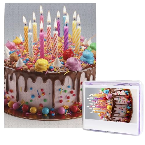 500 Teile Puzzle – Happy Birthday Schöne Puzzles für Erwachsene, herausforderndes Puzzle, personalisiertes Bildpuzzle, Holzpuzzle, 51,8 x 38,1 cm von Dwrepo