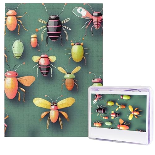 500 Teile Puzzle – Insekten-Atlas-Puzzles für Erwachsene, herausforderndes Puzzle, personalisiertes Bildpuzzle, Holzpuzzle, 51,8 x 38,1 cm von Dwrepo