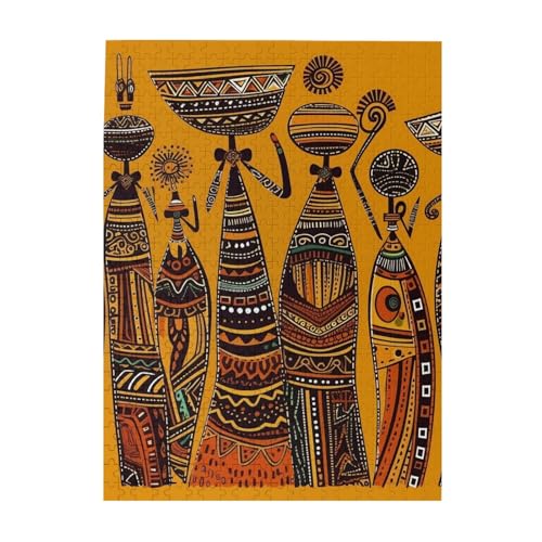 500 Teile Puzzle – Kreative afrikanische Kultur Puzzles für Erwachsene, herausforderndes Puzzle, personalisiertes Bildpuzzle, Holzpuzzle, 51,8 x 38,1 cm von Dwrepo
