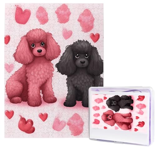 500 Teile Puzzle – Pudel Hunde Puzzles für Erwachsene, herausforderndes Puzzle, personalisiertes Bild, Puzzle, Holzpuzzle, 51,8 x 38,1 cm von Dwrepo