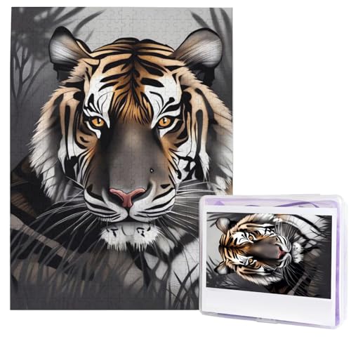 500 Teile Puzzle – Tiger at Rest Puzzles für Erwachsene, herausforderndes Puzzle, personalisiertes Bild, Puzzle, Holzpuzzle, 51,8 x 38,1 cm von Dwrepo