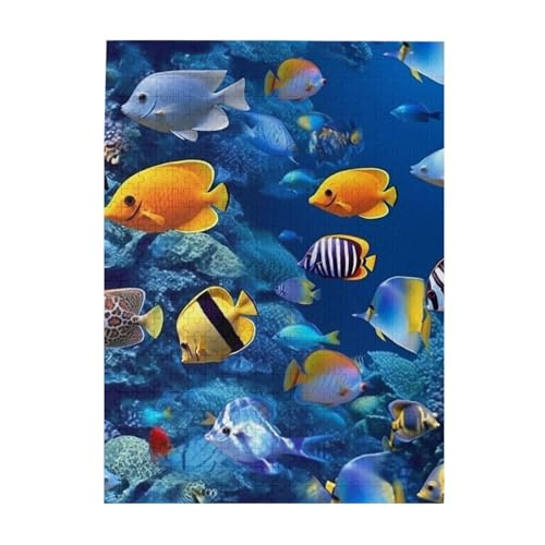 500 Teile Puzzle – Tropische Fische, Puzzles für Erwachsene, herausforderndes Puzzle, personalisiertes Bild, Puzzle, Holzpuzzle, 51,8 x 38,1 cm von Dwrepo