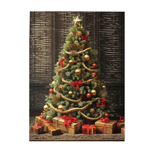 500 Teile Puzzle – Weihnachtsbaum-Puzzles für Erwachsene, herausforderndes Puzzle, personalisiertes Bildpuzzle, Holzpuzzle, 51,8 x 38,1 cm von Dwrepo