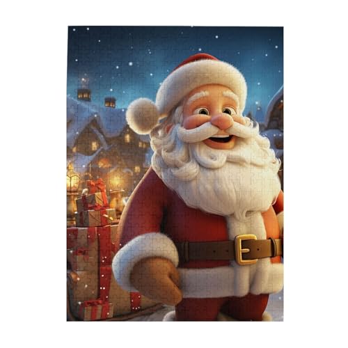 500 Teile Puzzle – Weihnachtsmann-Puzzles für Erwachsene, herausforderndes Puzzle, personalisiertes Bildpuzzle, Holzpuzzle, 51,8 x 38,1 cm von Dwrepo
