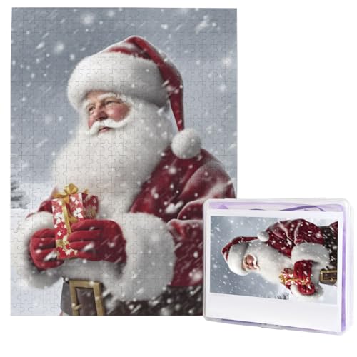 500 Teile Puzzle – Weihnachtsmann-Schneesekraut-Puzzles für Erwachsene, herausforderndes Puzzle, personalisiertes Bild, Puzzle, Holzpuzzle, 51,8 x 38,1 cm von Dwrepo