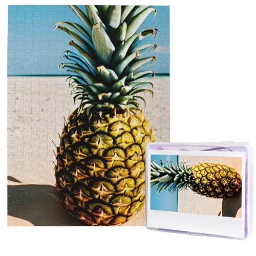 500-teiliges Puzzle – Ananas-Puzzles am Meer für Erwachsene, anspruchsvolles Puzzle, personalisiertes Bild, Puzzle, Holzpuzzle, 51,8 x 38,1 cm von Dwrepo