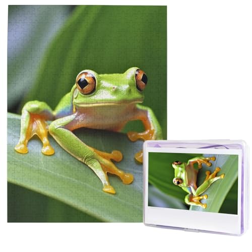 500-teiliges Puzzle – Baumfrosch-Puzzles für Erwachsene, herausforderndes Puzzle, personalisiertes Bildpuzzle, Holzpuzzle, 51,8 x 38,1 cm von Dwrepo