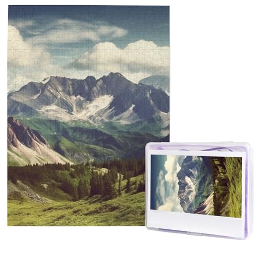 500-teiliges Puzzle – Berge Landschaft Puzzles für Erwachsene, herausforderndes Puzzle, personalisiertes Bildpuzzle, Holzpuzzle, 51,8 x 38,1 cm von Dwrepo