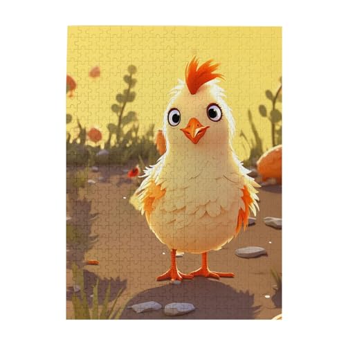 500-teiliges Puzzle – Chicken Chick Puzzles für Erwachsene, herausforderndes Puzzle, personalisiertes Bildpuzzle, Holzpuzzle, 51,8 x 38,1 cm von Dwrepo