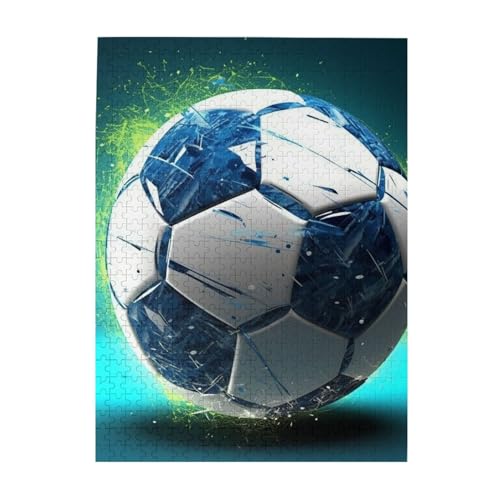 500-teiliges Puzzle – Coole Fußball-Puzzles für Erwachsene, herausforderndes Puzzle, personalisiertes Bildpuzzle, Holzpuzzle, 51,8 x 38,1 cm von Dwrepo