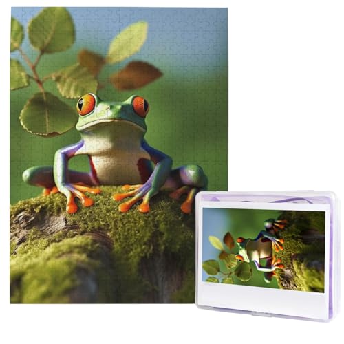 500-teiliges Puzzle – Friedensfrosch-Baum-Puzzles für Erwachsene, herausforderndes Puzzle, personalisiertes Bildpuzzle, Holzpuzzle, 51,8 x 38,1 cm von Dwrepo