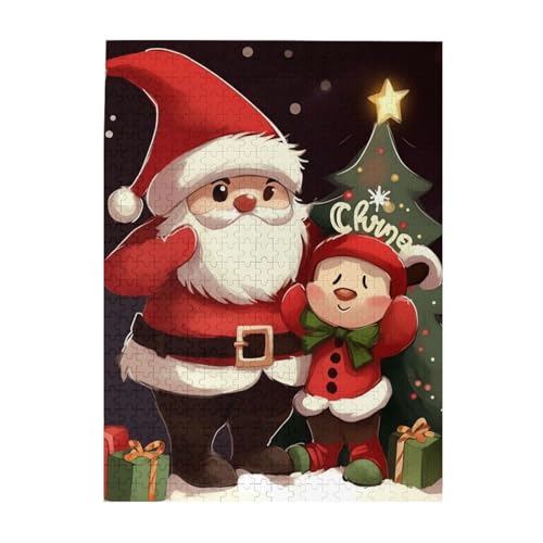 500-teiliges Puzzle – Frohe Weihnachten Puzzles für Erwachsene, herausforderndes Puzzle, personalisiertes Bildpuzzle, Holzpuzzle, 51,8 x 38,1 cm von Dwrepo