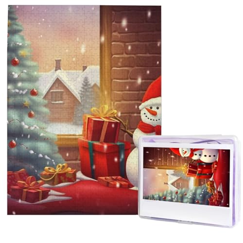 500-teiliges Puzzle – Frohe Weihnachten Puzzles für Erwachsene, herausforderndes Puzzle, personalisiertes Bildpuzzle, Holzpuzzle, 51,8 x 38,1 cm von Dwrepo