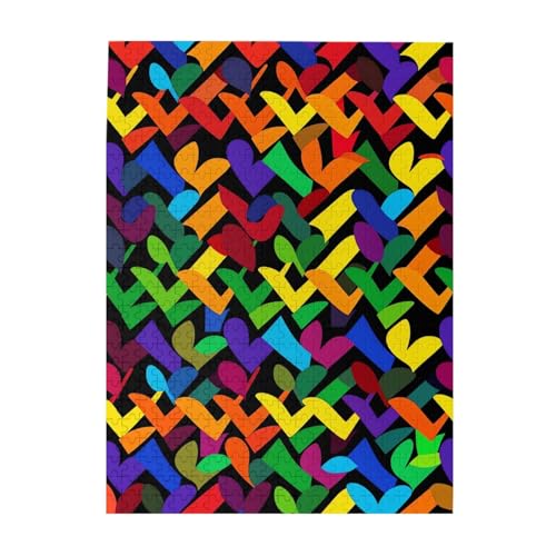 500-teiliges Puzzle – Gay Pride Regenbogen-Puzzles für Erwachsene, herausforderndes Puzzle, personalisiertes Bildpuzzle, Holzpuzzle, 51,8 x 38,1 cm von Dwrepo