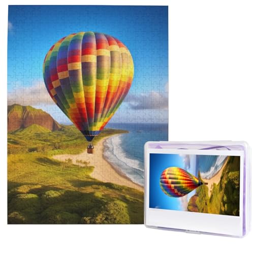 500-teiliges Puzzle – Hawaii-Heißluftballon-Puzzles für Erwachsene, herausforderndes Puzzle, personalisiertes Bildpuzzle, Holzpuzzle, 51,8 x 38,1 cm von Dwrepo