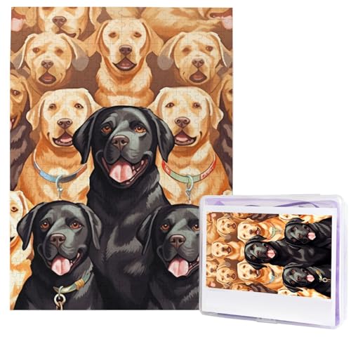 500-teiliges Puzzle – Labrador Retriever Hunde Puzzles für Erwachsene, herausforderndes Puzzle, personalisiertes Bild, Puzzle, Holzpuzzle, 51,8 x 38,1 cm von Dwrepo