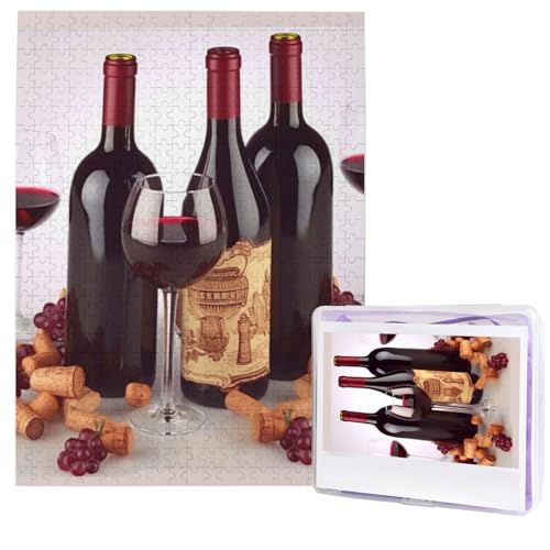 500-teiliges Puzzle – Rotwein-Puzzles für Erwachsene, herausforderndes Puzzle, personalisiertes Bildpuzzle, Holzpuzzle, 51,8 x 38,1 cm von Dwrepo