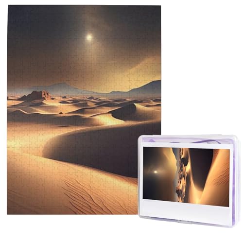 500-teiliges Puzzle – Sahara-Wüstenpuzzles für Erwachsene, herausforderndes Puzzle, personalisiertes Bild, Holzpuzzle, 51,8 x 38,1 cm von Dwrepo