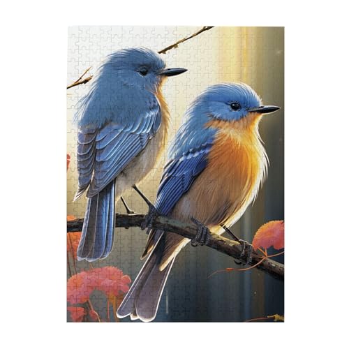 500-teiliges Puzzle – Zwei Vögel Puzzles für Erwachsene, herausforderndes Puzzle, personalisiertes Bild, Puzzle, Holzpuzzle, 51,8 x 38,1 cm von Dwrepo