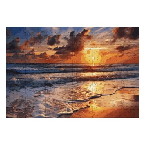 Beach Sunrise Puzzles Personalisiertes Bild Puzzle Home Decor Wand Holz Puzzle 200 Teile für Erwachsene von Dwrepo