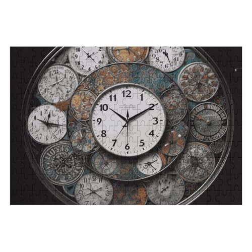 Clock Art Puzzles Personalisiertes Bild Puzzle Home Decor Wand Holz Puzzle 200 Teile für Erwachsene von Dwrepo