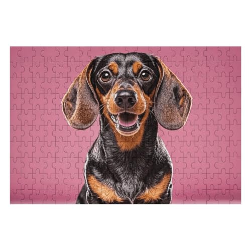 Dackel Weiner Haustier Hunde Puzzles Personalisiertes Bild Puzzle Home Decor Wand Holz Puzzle 200 Teile für Erwachsene von Dwrepo