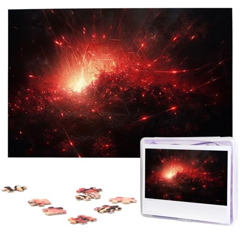 Darkness Bursts into Red Light Print Puzzles Personalized Picture Puzzle 1000 Pieces Wooden Jigsaw Puzzles Challenging Photo Puzzle for Wedding Birthday Valentine's Day Gifts 74.9 cmx 50.0 cm von Dwrepo