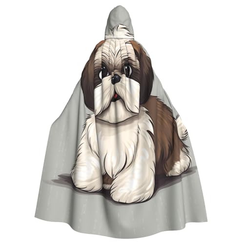 Dwrepo Shih Tzu Hunde-Umhang mit Kapuze in voller Länge, Vampir-Hexenumhang für Halloween, Cosplay-Kostüme von Dwrepo