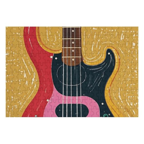 Gitarre Bass Musik Instrument Puzzles Personalisiertes Bild Puzzle Home Decor Wand Holz Puzzle 200 Teile für Erwachsene von Dwrepo