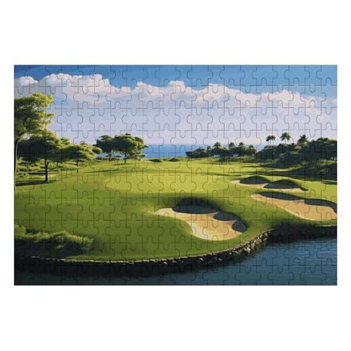 Golfplatz-Puzzle, personalisiertes Bild, Puzzle, Heimdekoration, Wand-Holz-Puzzle, 200 Teile, für Erwachsene von Dwrepo