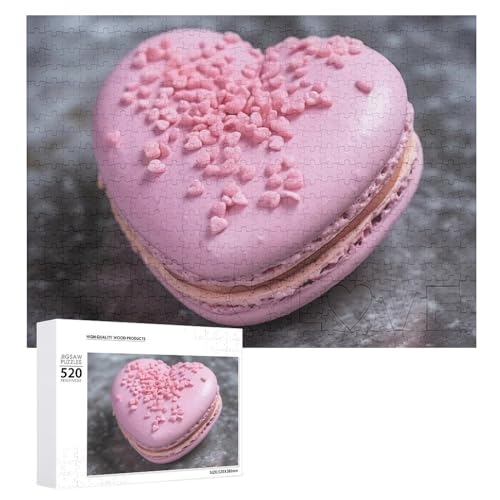 Herzförmiges Macaron-Puzzle, personalisiertes Bilder-Puzzle, 520 Teile, Holz-Puzzle, anspruchsvolles Fotopuzzle für Hochzeit, Geburtstag, Valentinstag, Geschenke, 52,1 x 35,6 cm von Dwrepo