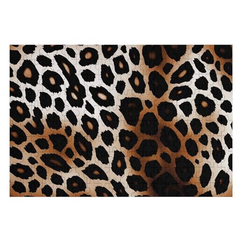 Leopard Print Puzzles Personalisiertes Bild Puzzle Home Decor Wand Holz Puzzle 200 Teile für Erwachsene von Dwrepo