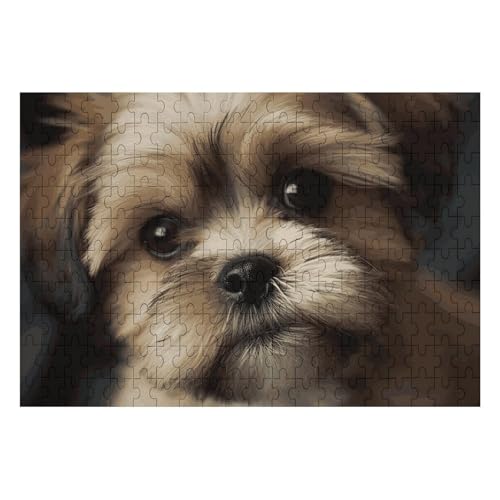 Little Dog Puzzles Personalisiertes Bilderpuzzle Wohnkultur Wand Holzpuzzle 200 Teile für Erwachsene von Dwrepo