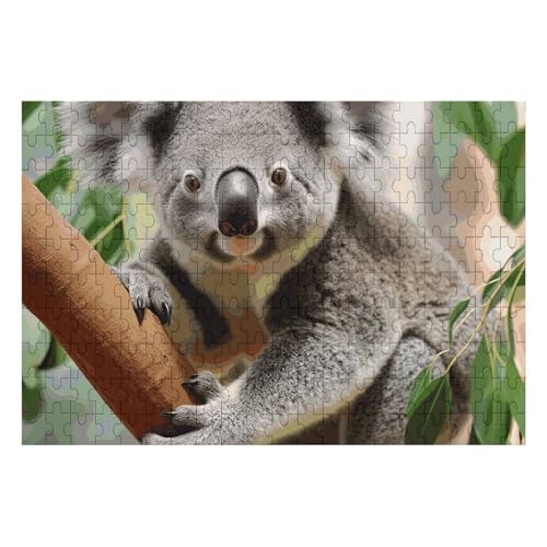 Niedliches Koala-Puzzle, personalisiertes Bild, Puzzle, Heimdekoration, Wand-Holz-Puzzle, 200 Teile, für Erwachsene von Dwrepo